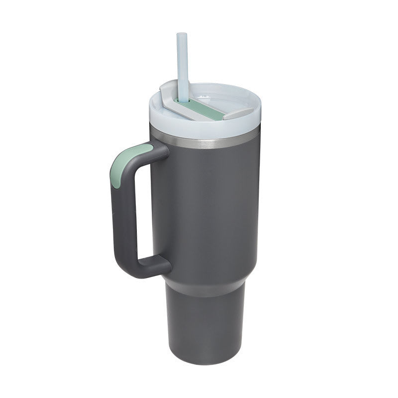 40 Oz Tumbler With Handle Straw Stainless Steel