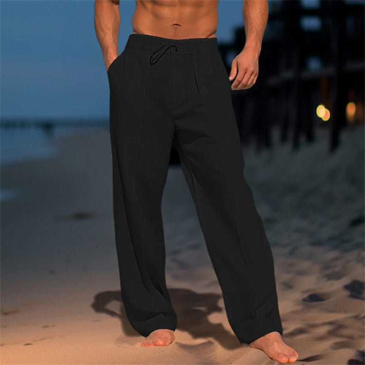 Casual Wide-Leg Straight Pants With Pockets