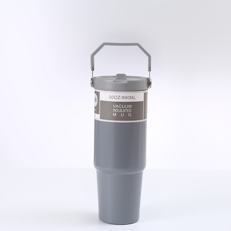 Stainless Steel Cup Travel Sports Water Bottle With Handle Cover