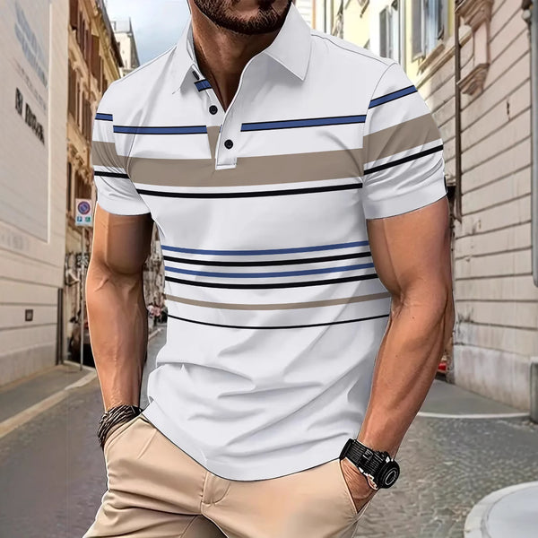 Striped Short Sleeve Business Casual Loose T-shirt