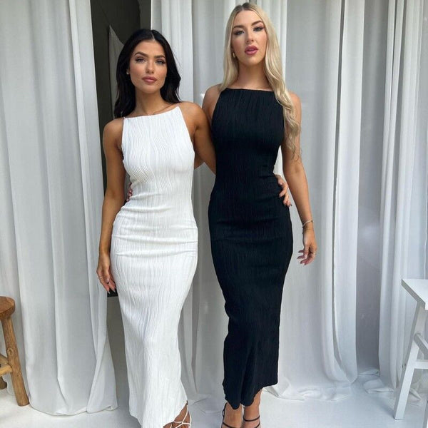 Summer Suspender Long Sleeveless Dress, Slim Fit Dress