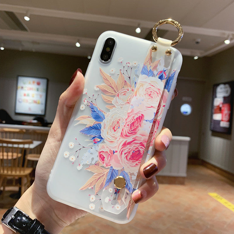 Compatible with Apple , Wristband flower phone case