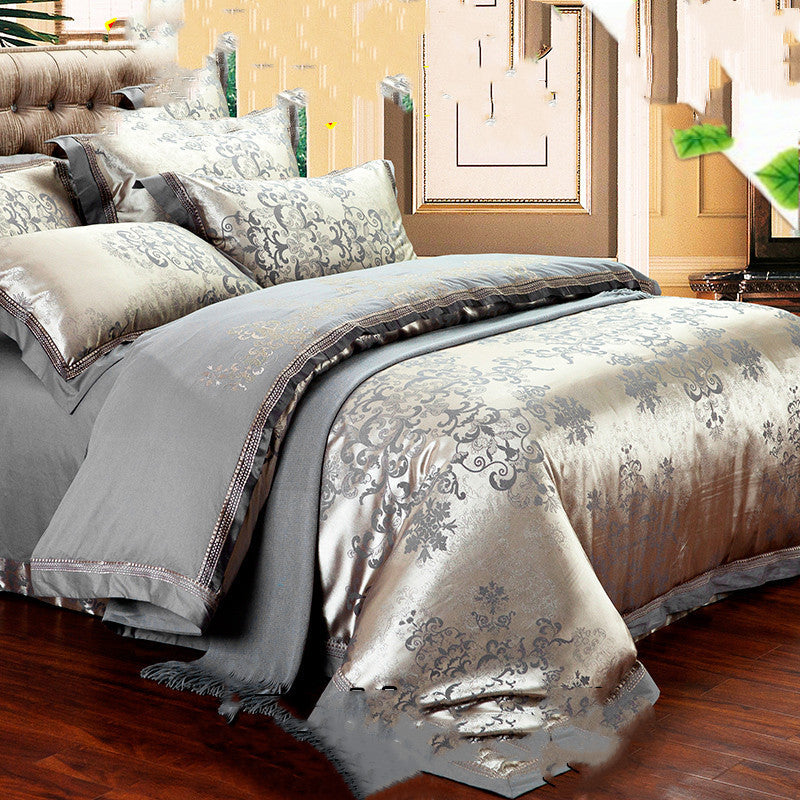 Ice Silk Jacquard Luxury High-end Linen And Cotton Bedding Set