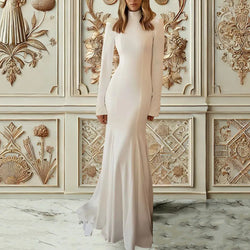 CAMINA Vintage Long Sleeves High Neck Wedding Dresses