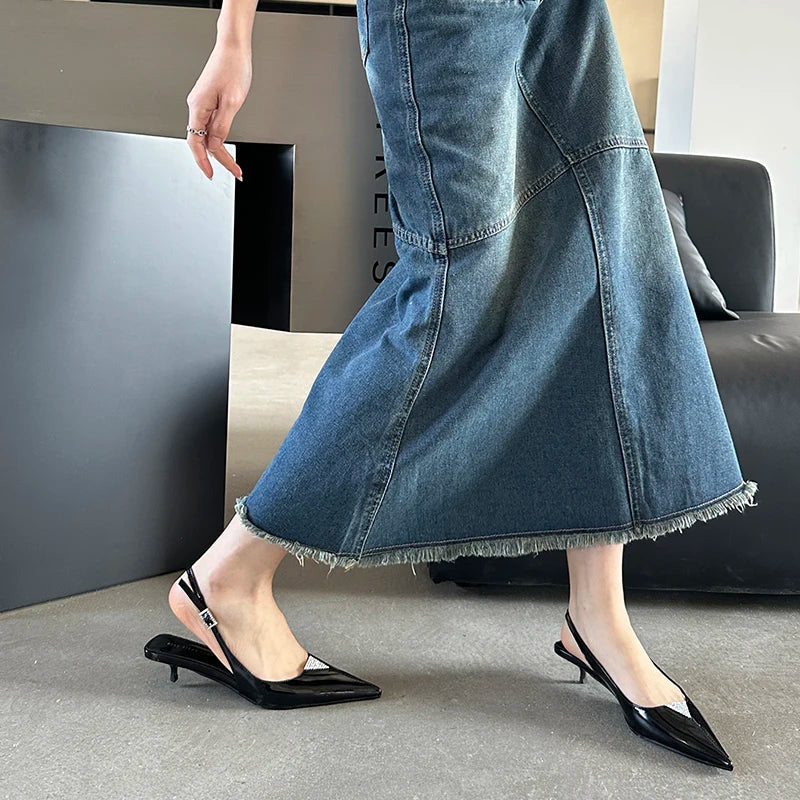 Pointed Toe Kitten Heels Shoes