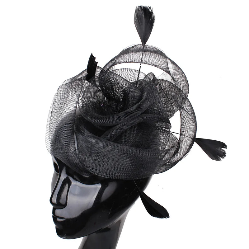 Elegant Tulle Fascinator With Fancy Headwear Hair Pins