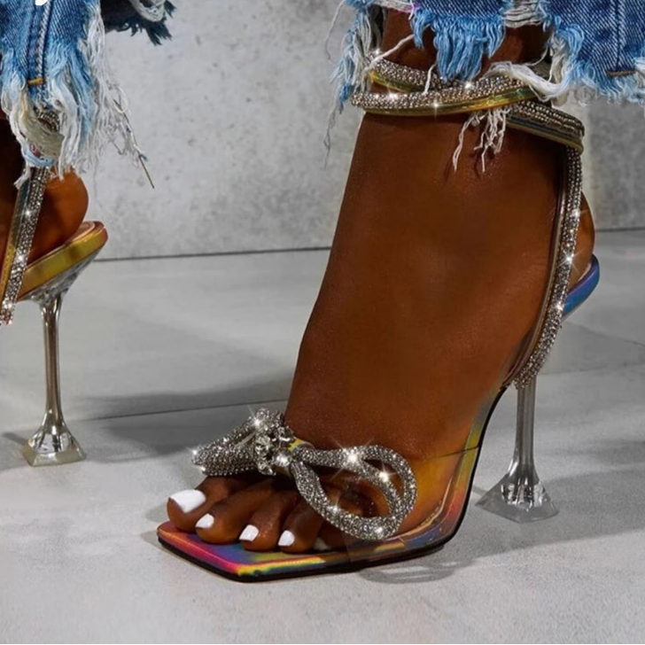 Women Sandals Crystal High Heels
