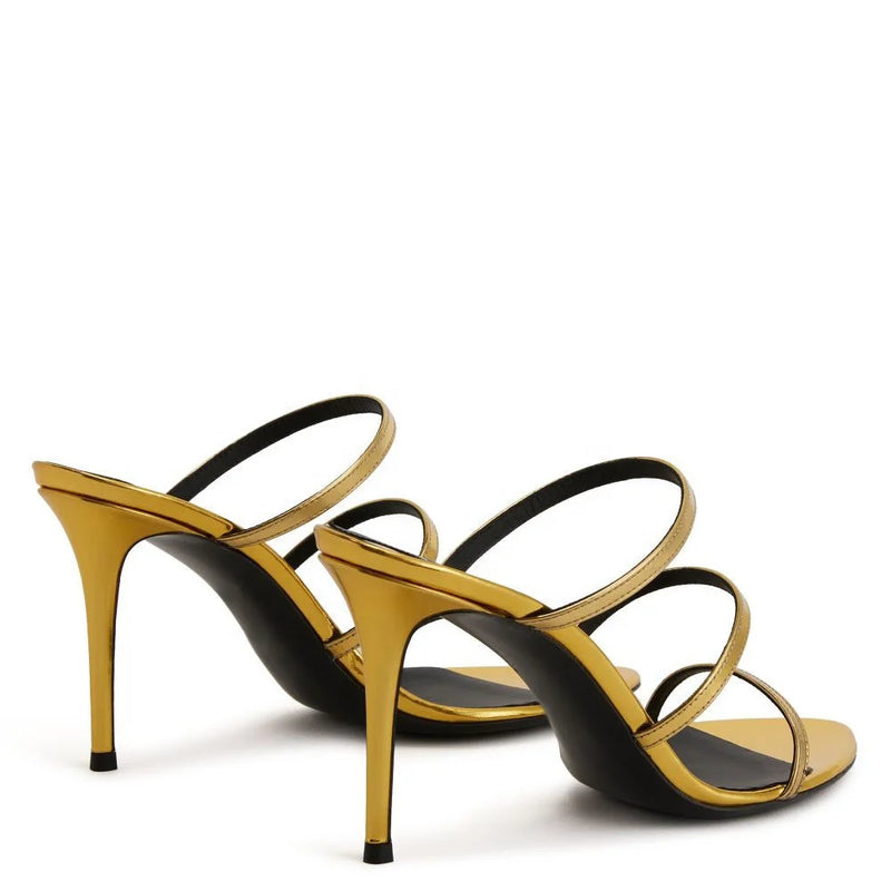 Triple Straps High Heel Sandals