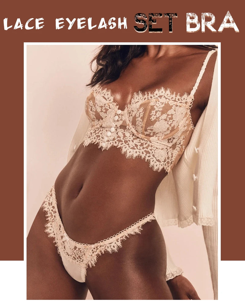 Eyelash lace Brassiere Lingerie Set