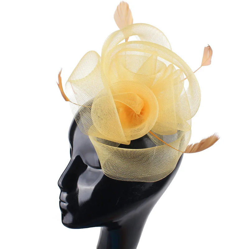 Elegant Tulle Fascinator With Fancy Headwear Hair Pins