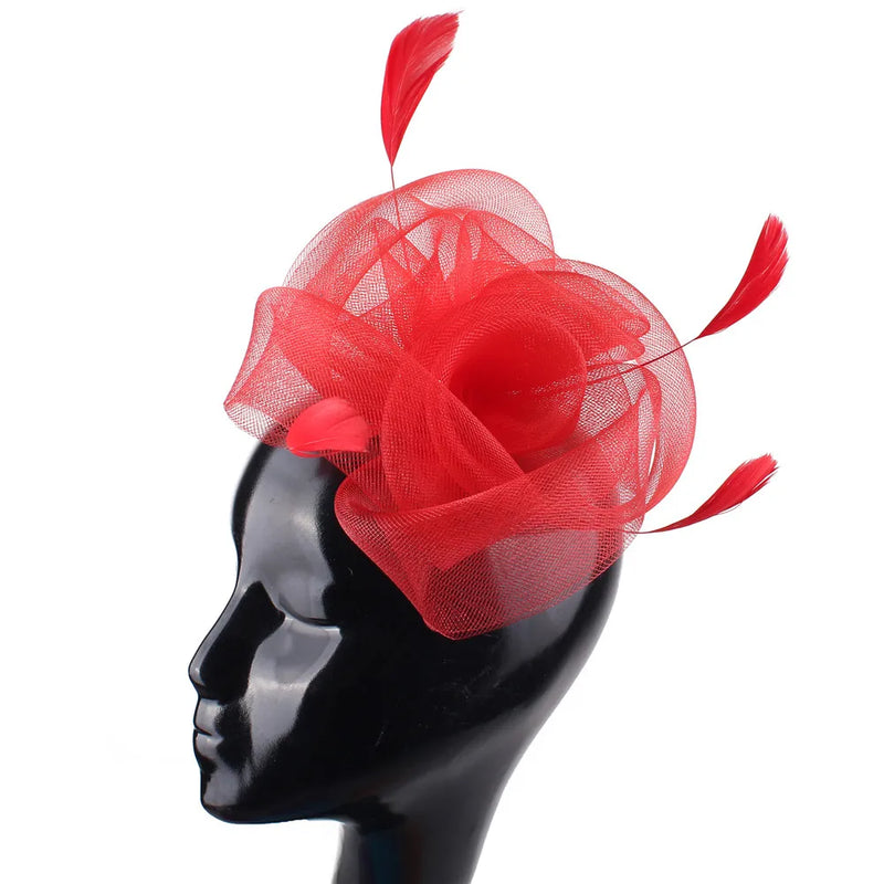 Elegant Tulle Fascinator With Fancy Headwear Hair Pins