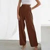 Solid Color Summer High-waist Wide Leg Pants