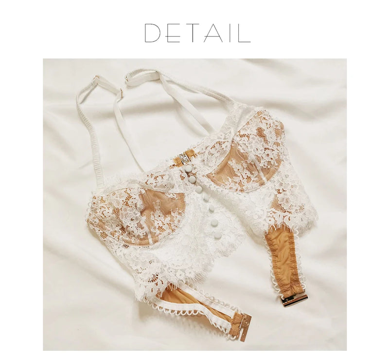 Eyelash lace Brassiere Lingerie Set