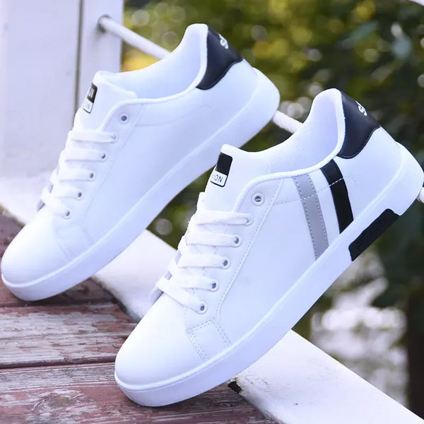Adit Hot Selling Men Skateboard Flat Lace-up White Shoes