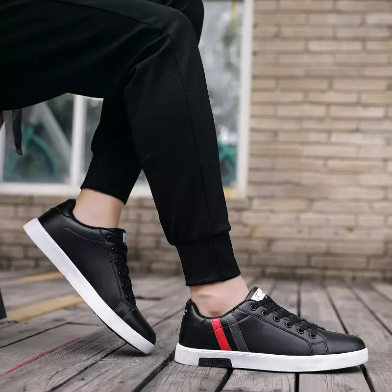 Adit Hot Selling Men Skateboard Flat Lace-up White Shoes