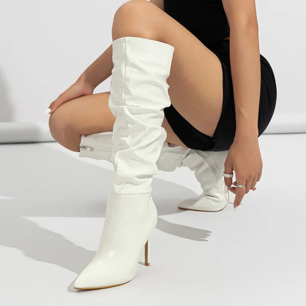 Winter Heels Ladies High Quality Stiletto Zip Boots