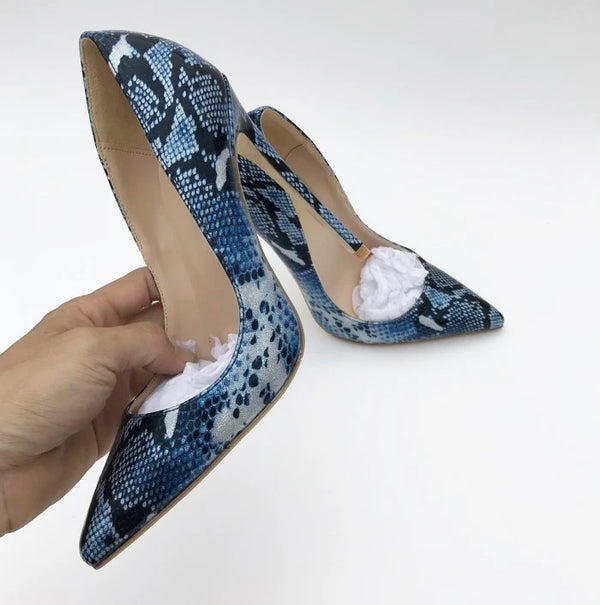 Elegant blueprint pointed high heel exquisite