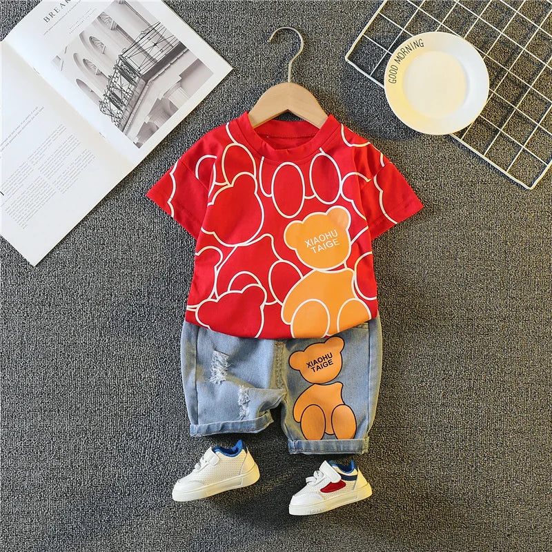 Cartoon T-Shirt Shorts 2Pcs/Sets Toddler Casual Tracksuits