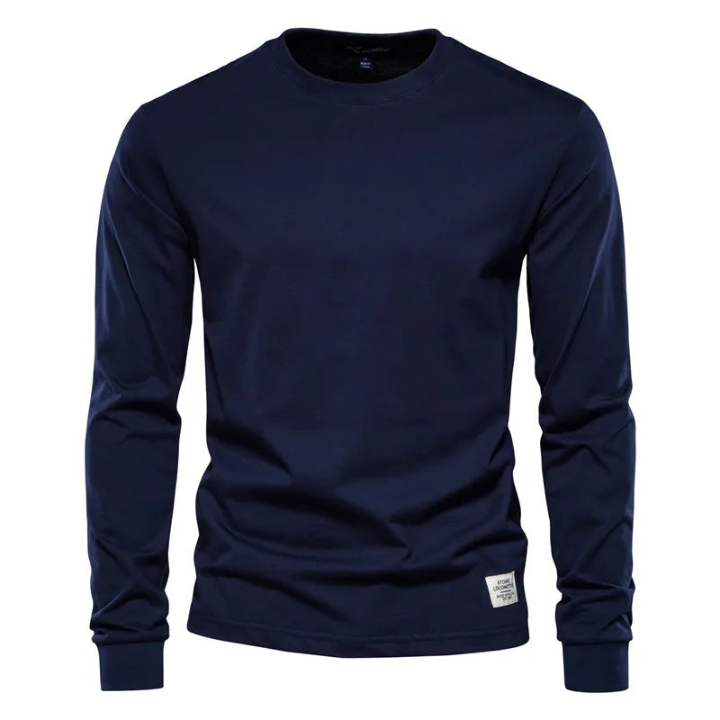 Solid O-neck Long Sleeved Tshirts