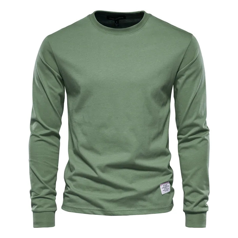 Solid O-neck Long Sleeved Tshirts