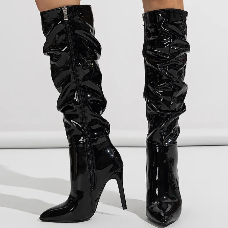 Winter Heels Ladies High Quality Stiletto Zip Boots