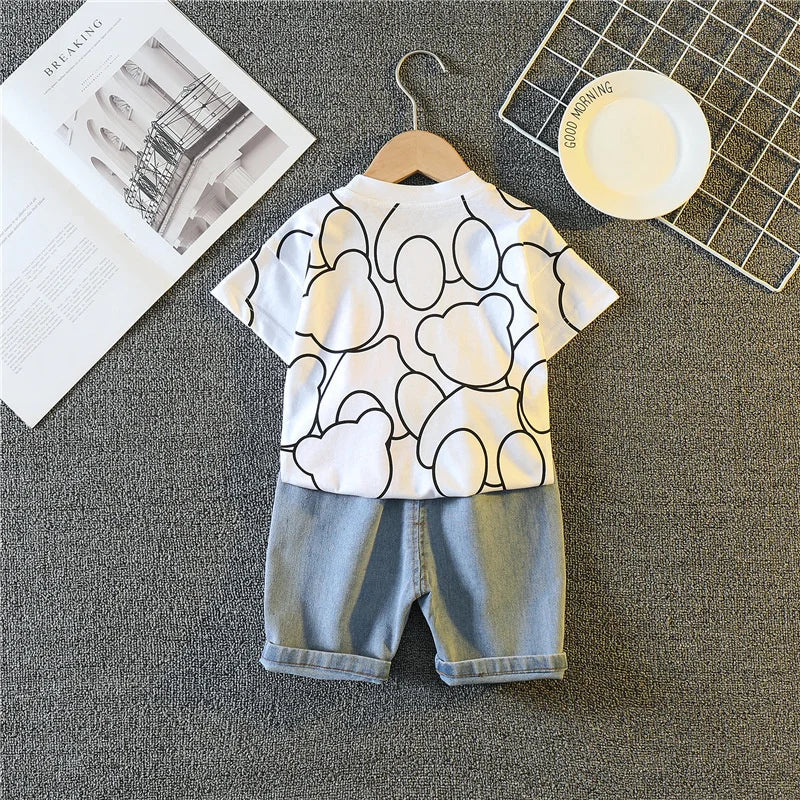 Cartoon T-Shirt Shorts 2Pcs/Sets Toddler Casual Tracksuits