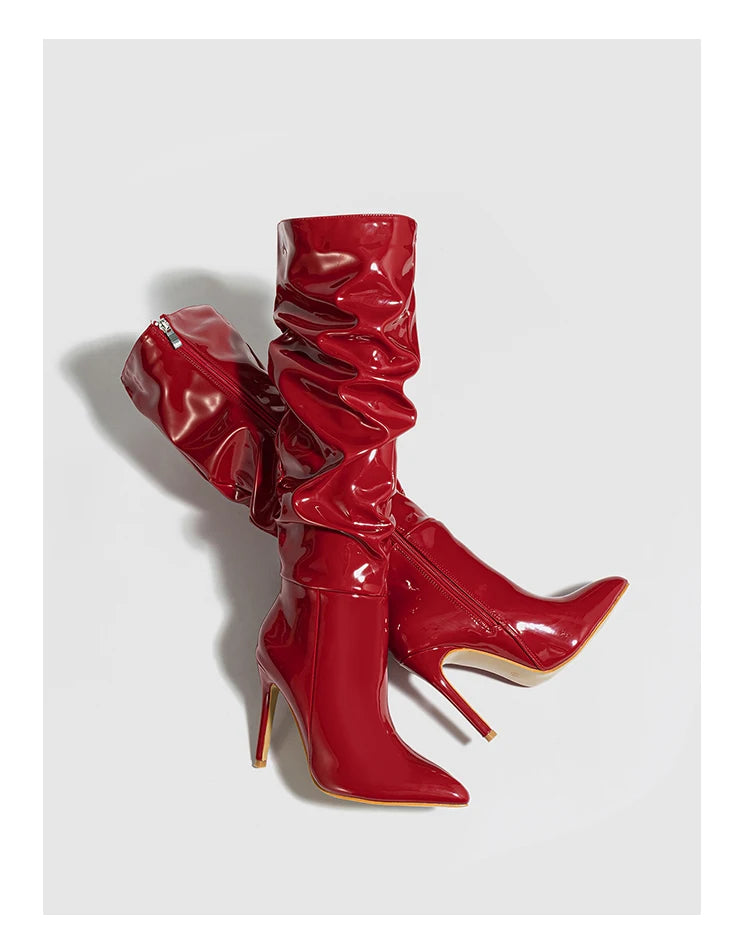 Winter Heels Ladies High Quality Stiletto Zip Boots