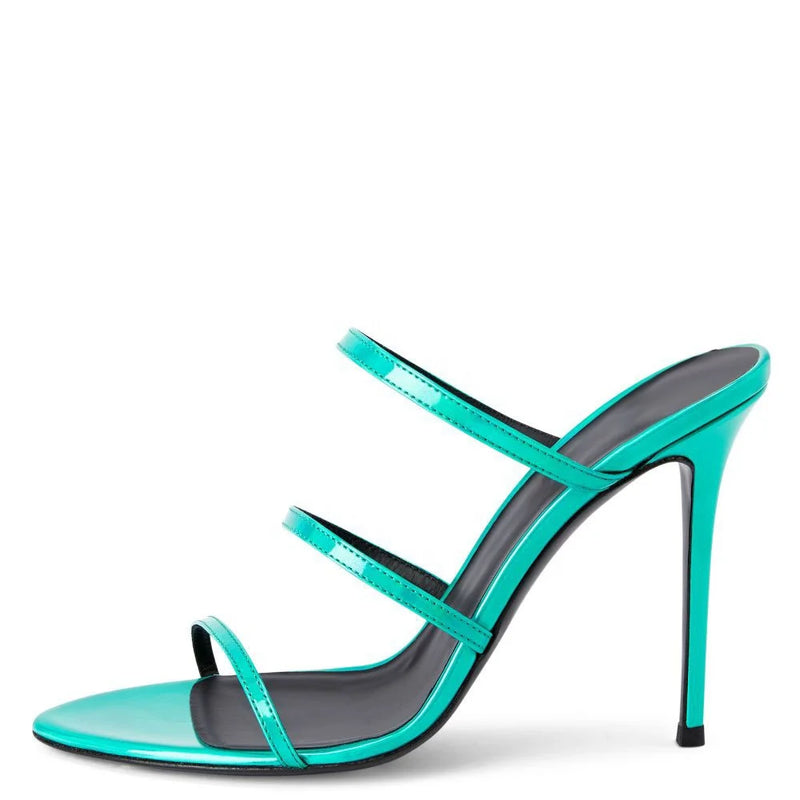 Triple Straps High Heel Sandals