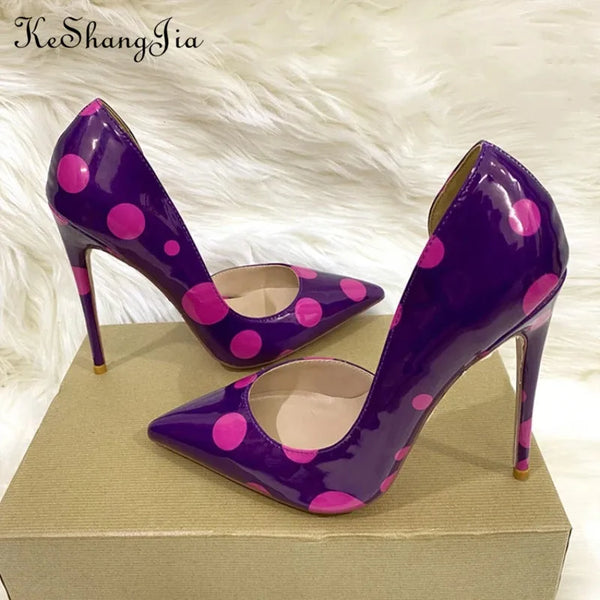 Rose Polka Dot High Heels