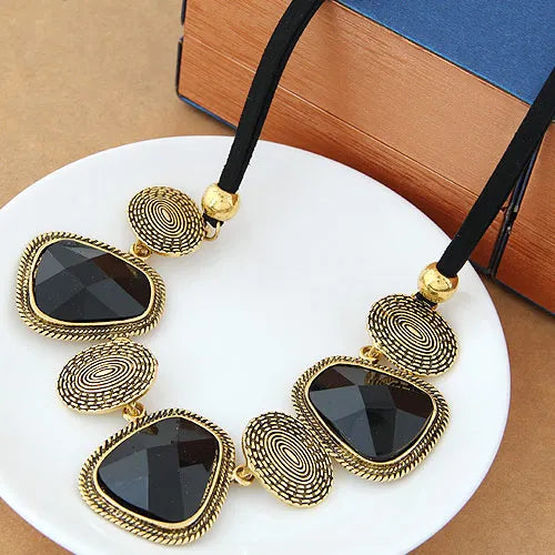 Black Rope Chain Choker Necklaces