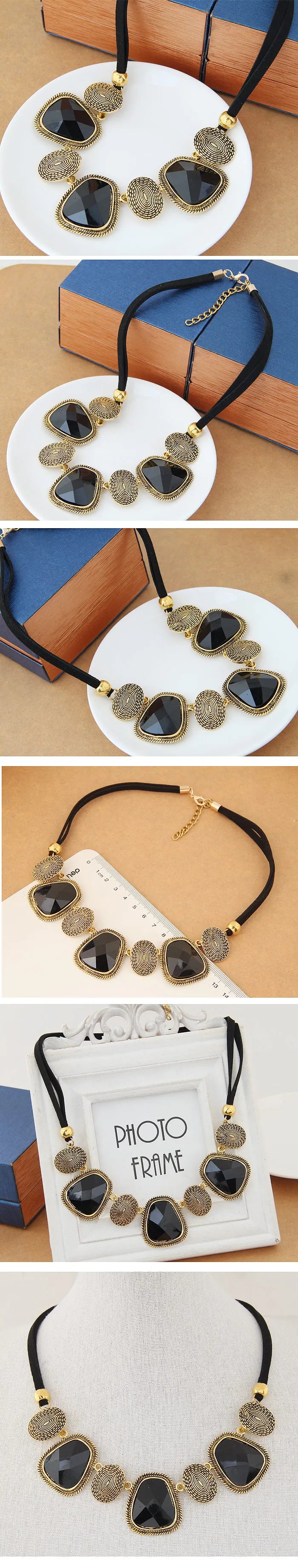 Black Rope Chain Choker Necklaces