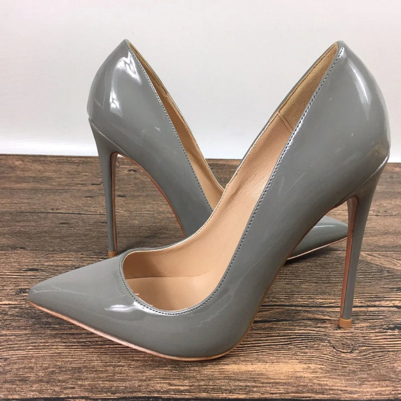 women's gray high heels