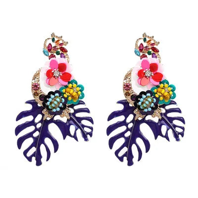 Resin Leaf Dangle Earrings