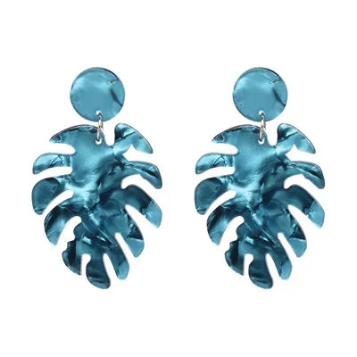 Resin Leaf Dangle Earrings