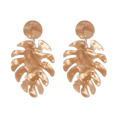 Resin Leaf Dangle Earrings