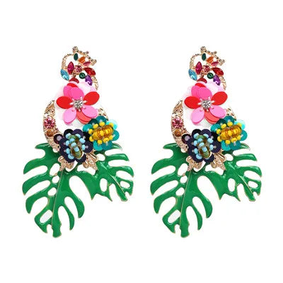 Resin Leaf Dangle Earrings