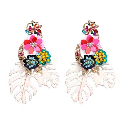 Resin Leaf Dangle Earrings