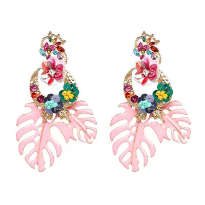 Resin Leaf Dangle Earrings