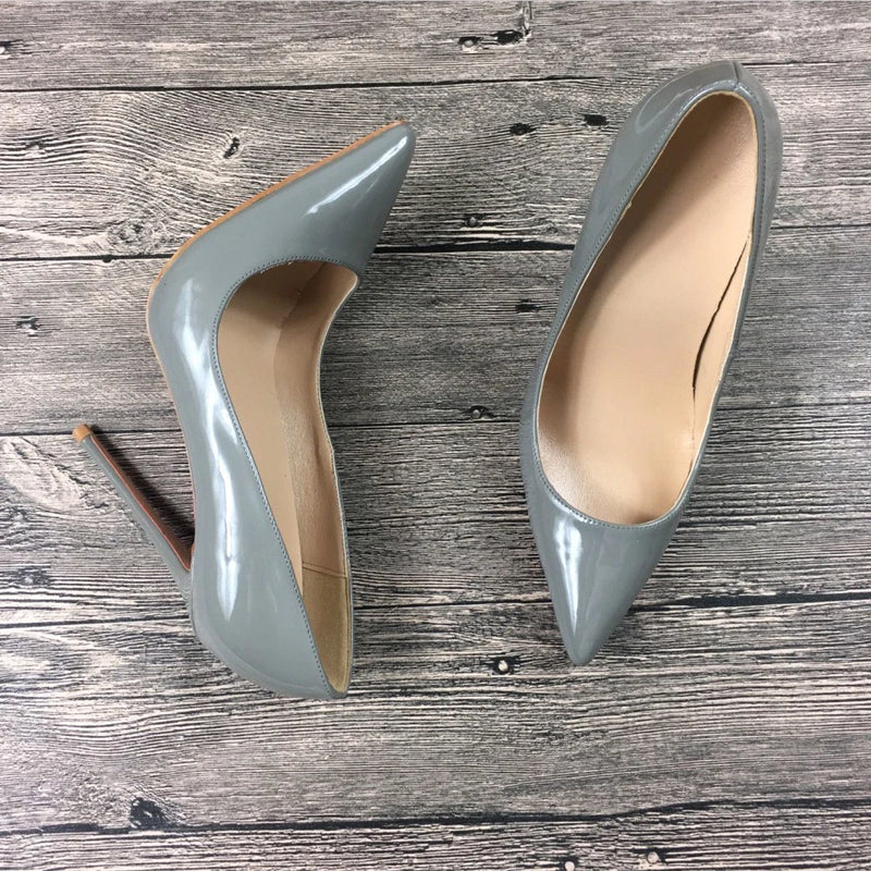 women's gray high heels