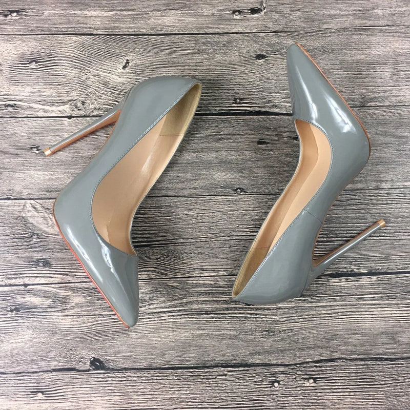 women's gray high heels