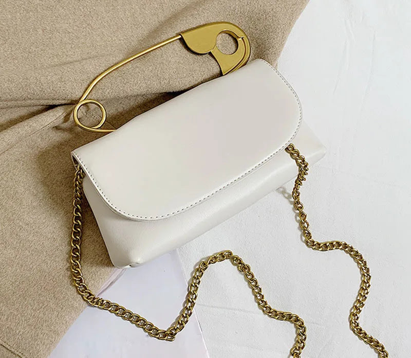 CAMINA Leather Chains flap Shoulder Bag