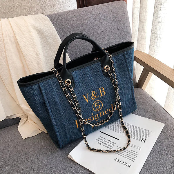 Luxury Tote Big Chains Sling Strap Vintage Bag