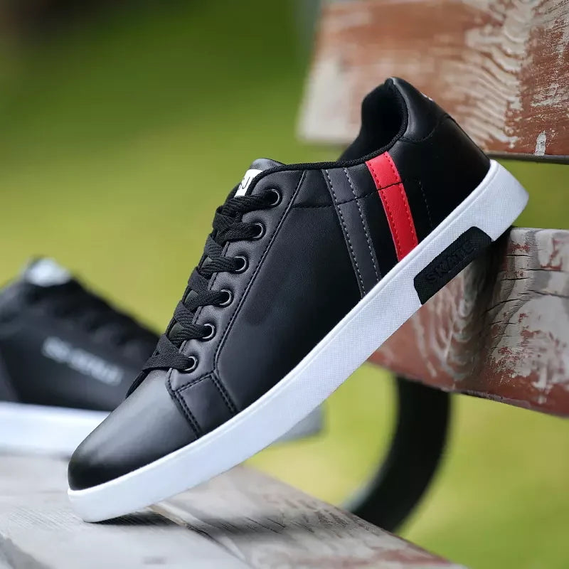 Adit Hot Selling Men Skateboard Flat Lace-up White Shoes