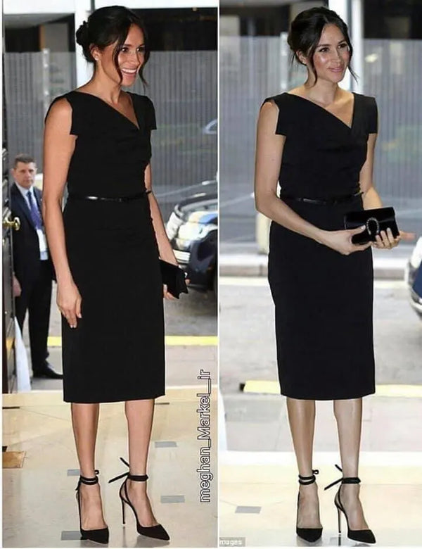 Sheath V-neck Knee Length Short Sleeve Dress