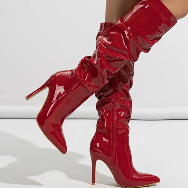 Winter Heels Ladies High Quality Stiletto Zip Boots