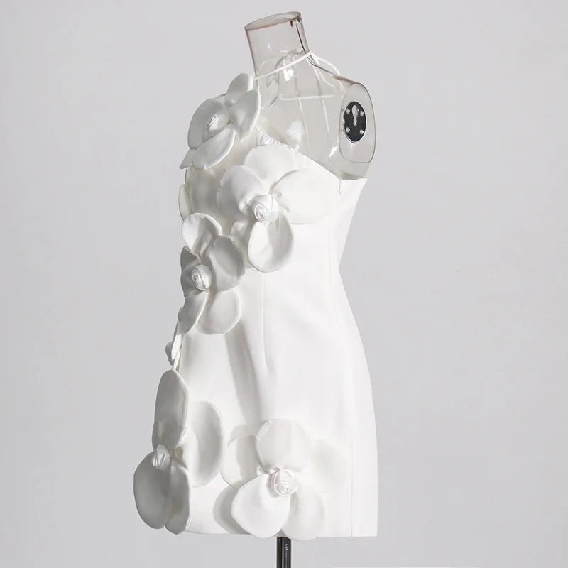 Elegant French Strapless Waist Slimming Short Dress