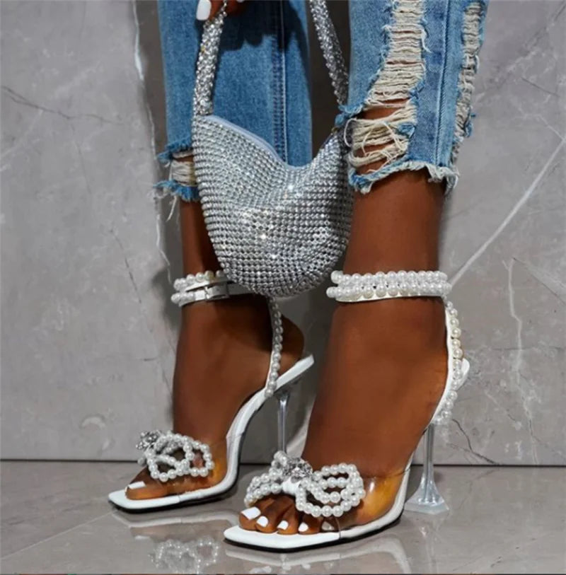 Women Sandals Crystal High Heels