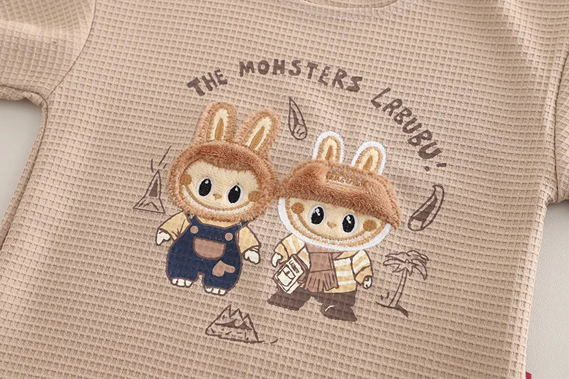 Boys Short Sleeve Suit with Two Small Rabbits