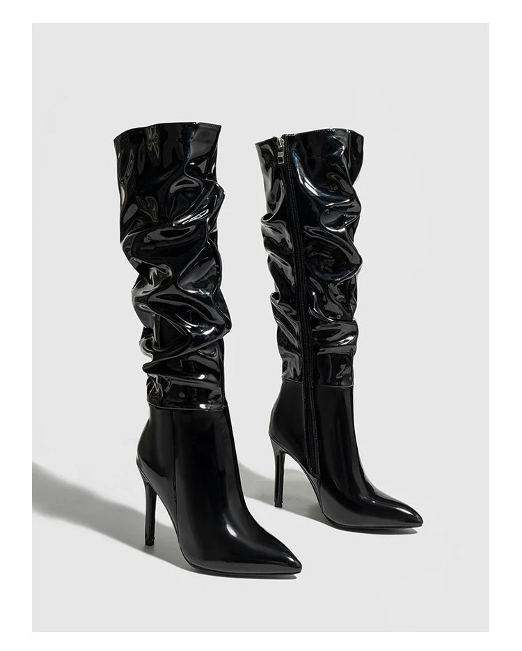 Winter Heels Ladies High Quality Stiletto Zip Boots