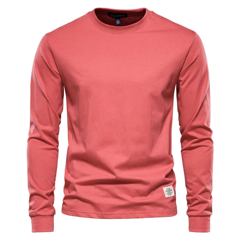Solid O-neck Long Sleeved Tshirts